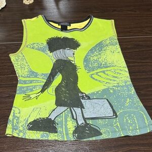 Custo Barcelona Lime Green Graphic Tank Top